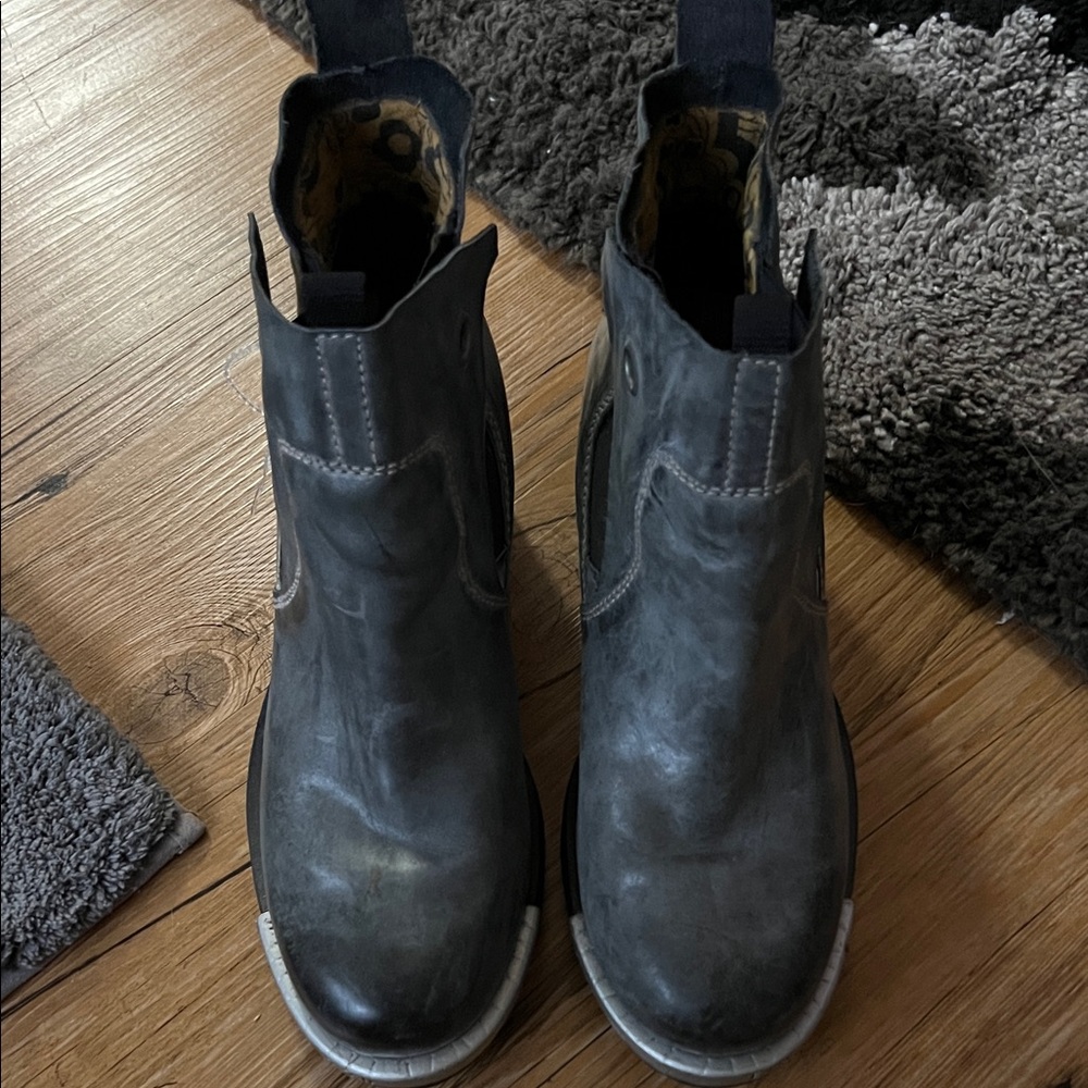 Black Leather Ankle Boots